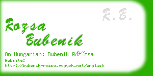 rozsa bubenik business card